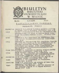 Biuletyn Biblioteki Uniwersyteckiej w Wilnie 1938/1939 nr 14