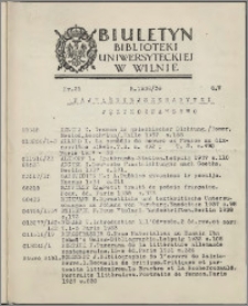 Biuletyn Biblioteki Uniwersyteckiej w Wilnie 1938/1939 nr 21
