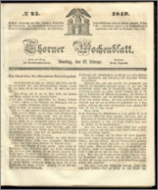 Thorner Wochenblatt 1849, No. 25 + Beilage