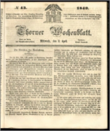 Thorner Wochenblatt 1849, No. 43 + Beilage