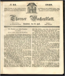 Thorner Wochenblatt 1849, No. 44 + Beilage