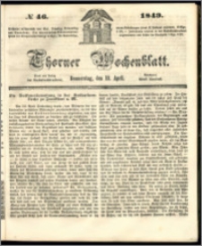 Thorner Wochenblatt 1849, No. 46 + Beilage