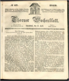 Thorner Wochenblatt 1849, No. 47 + Beilage