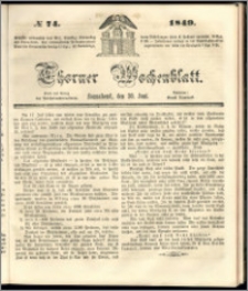 Thorner Wochenblatt 1849, No. 74 + Beilage