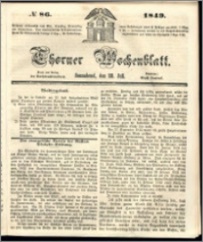 Thorner Wochenblatt 1849, No. 86 + Beilage