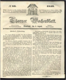 Thorner Wochenblatt 1849, No. 89 + Beilage