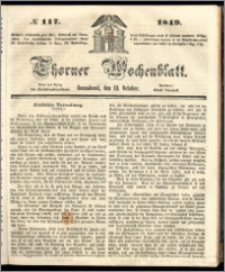 Thorner Wochenblatt 1849, No. 117 + Extra Beilage