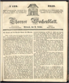 Thorner Wochenblatt 1849, No. 122 + Beilage