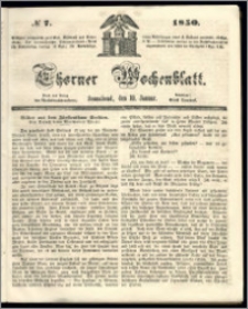 Thorner Wochenblatt 1850, No. 7 + Beilage