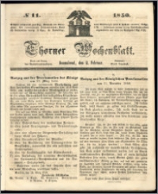 Thorner Wochenblatt 1850, No. 11 + Beilage