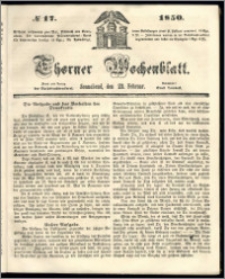 Thorner Wochenblatt 1850, No. 17 + Beilage