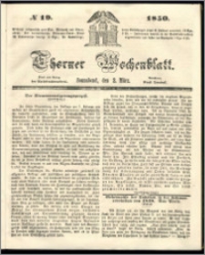 Thorner Wochenblatt 1850, No. 19 + Beilage
