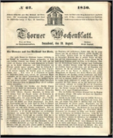 Thorner Wochenblatt 1850, No. 67 + Beilage