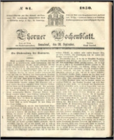Thorner Wochenblatt 1850, No. 81 + Beilage