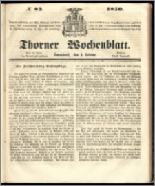 Thorner Wochenblatt 1850, No. 83 + Beilage