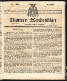 Thorner Wochenblatt 1850, No. 105 + Beilage