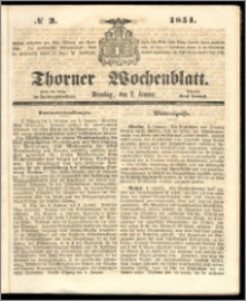 Thorner Wochenblatt 1851, No. 3