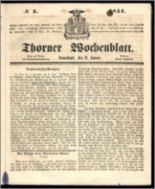 Thorner Wochenblatt 1851, No. 5