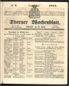 Thorner Wochenblatt 1851, No. 7