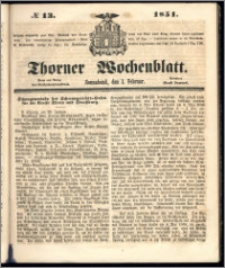 Thorner Wochenblatt 1851, No. 13