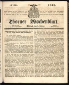 Thorner Wochenblatt 1851, No. 14 + Beilage