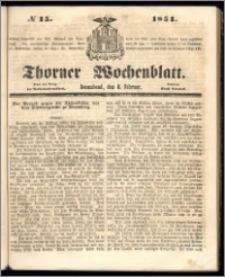 Thorner Wochenblatt 1851, No. 15 + Beilage