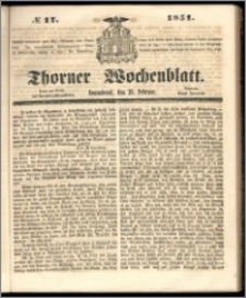Thorner Wochenblatt 1851, No. 17 + Beilage