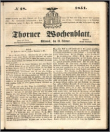 Thorner Wochenblatt 1851, No. 18
