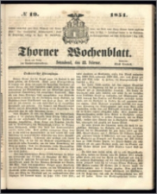 Thorner Wochenblatt 1851, No. 19 + Beilage