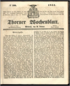 Thorner Wochenblatt 1851, No. 20