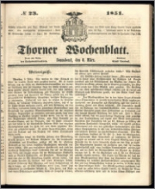 Thorner Wochenblatt 1851, No. 23 + Beilage