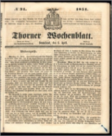 Thorner Wochenblatt 1851, No. 31 + Beilage