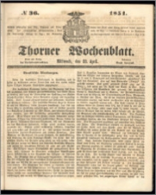 Thorner Wochenblatt 1851, No. 36 + Beilage