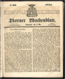 Thorner Wochenblatt 1851, No. 39