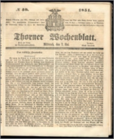 Thorner Wochenblatt 1851, No. 40 + Beilage