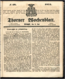 Thorner Wochenblatt 1851, No. 48 + Beilage