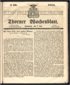 Thorner Wochenblatt 1851, No. 49