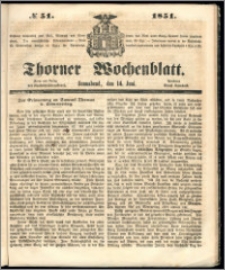Thorner Wochenblatt 1851, No. 51 + Beilage