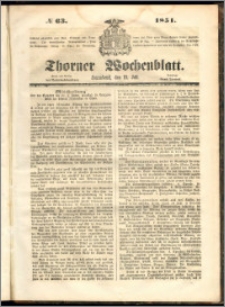 Thorner Wochenblatt 1851, No. 63 + Beilage