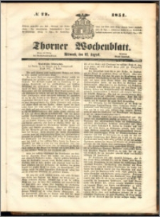 Thorner Wochenblatt 1851, No. 72