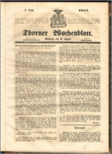 Thorner Wochenblatt 1851, No. 74