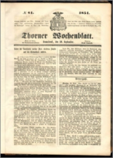 Thorner Wochenblatt 1851, No. 81 + Beilage