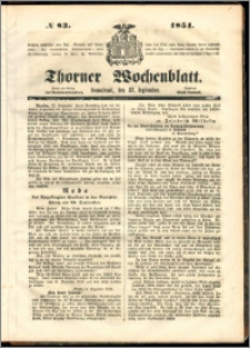 Thorner Wochenblatt 1851, No. 83 + Beilage