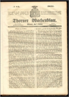 Thorner Wochenblatt 1851, No. 84