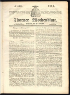 Thorner Wochenblatt 1851, No. 102 + Beilage
