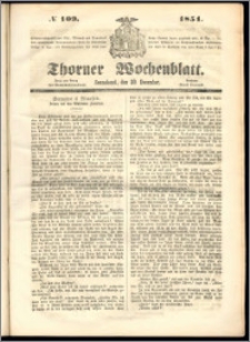 Thorner Wochenblatt 1851, No. 109 + Beilage