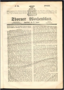 Thorner Wochenblatt 1852, No. 3