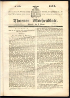 Thorner Wochenblatt 1852, No. 10