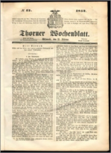 Thorner Wochenblatt 1852, No. 12