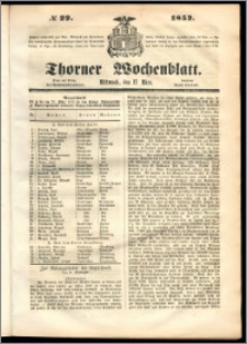 Thorner Wochenblatt 1852, No. 22